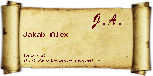Jakab Alex névjegykártya